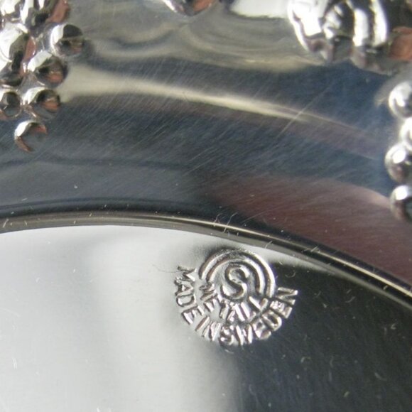 S Metall Set Of 6 Vintage Silver Plated Coasters Grape Sweden Vintage - Picture 5 of 10